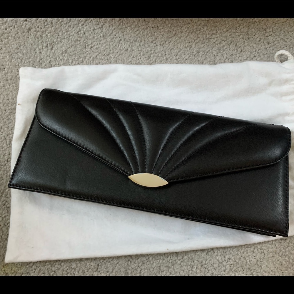 Stunning Jenny Bird Lambskin Clutch Black